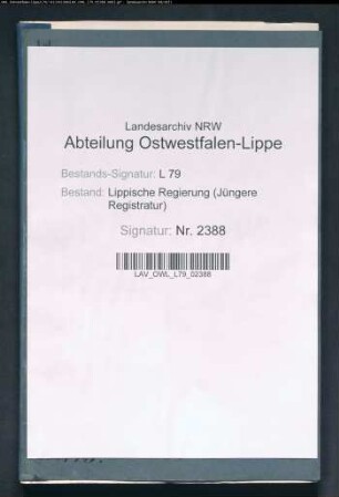 Errichtung von Krankenkassen im Verwaltungsamt Lipperode