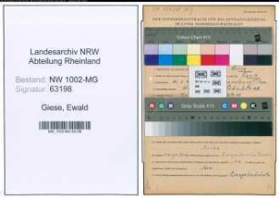 Entnazifizierung Ewald Giese , geb. 14.01.1905 (Mechaniker)