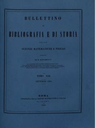Tomo XIII. Settembre 1880.