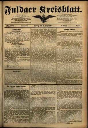 Ausgabe vom Freitag, den 06. September 1907.