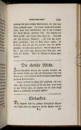 Ehrbarkeit.