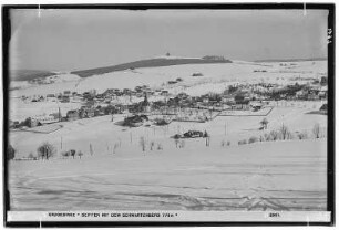 Erzgebirge. Seiffen mit dem Schwartenberg (778 Meter)