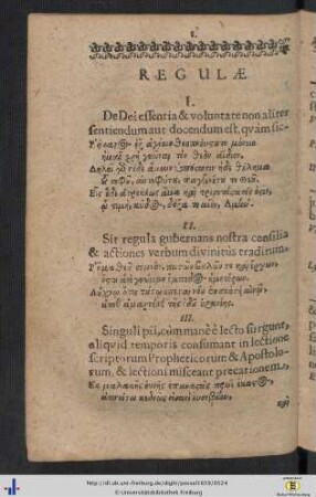 Regulae Vitae.