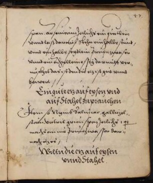 Ein gute etz auf eysen vnd auf Stahel zu prauchen; Wiltu die etz auf eysen vnnd Stahel