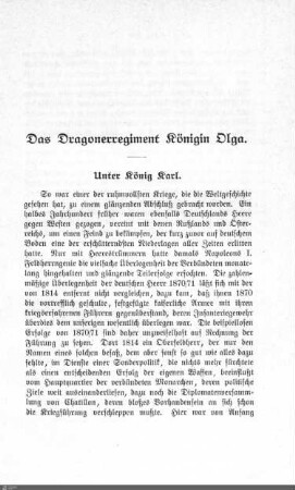 Das Dragonerregiment Königin Olga
