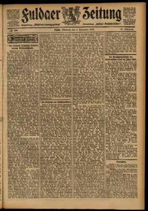 Zweite Ausgabe vom Mittwoch, den 09. September 1903.