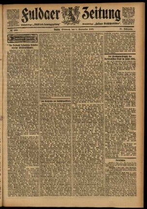 Zweite Ausgabe vom Mittwoch, den 09. September 1903.