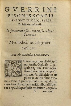 In feudorum usus, seu consuetudines praeludia