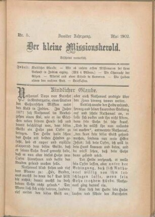 Nr. 5. Zweiter Jahrgang. Mai 1902.