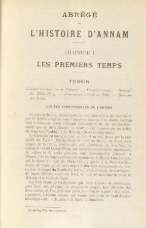 Chapitre I. Les premiers temps