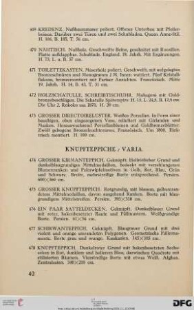 Knüpfteppiche, Varia (Nr. 474-484)
