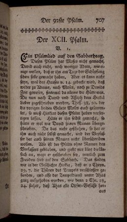 Der XCII. Psalm.