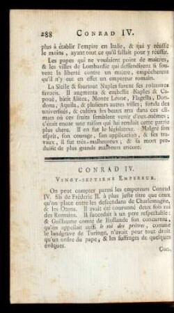 Conrad IV. Vingt-Septieme Empereur.