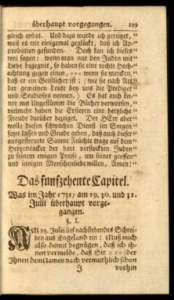 Das funfzehente Capitel. Was im Jahr 1731, am 29, 30. und 31. Julii überhaupt vorgegangen.