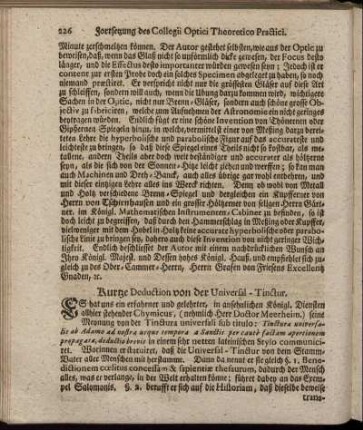 [6.] Kurtze Deduction von der Universal-Tinctur
