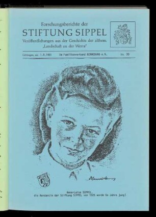 Forschungsberichte der Stiftung Sippel, Göttingen am 1.8.1981, Nr. 33