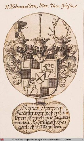 Wappen der Gräfin Maria Theresia von Hohenzollern