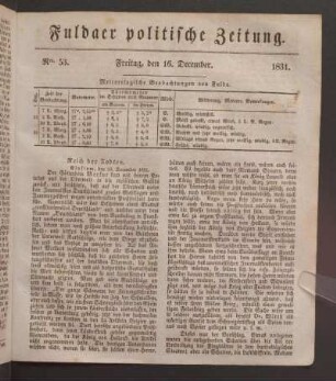 Freitag, den 16. December. 1831