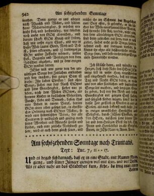 Am sechszehenden Sonntage nach Trinitatis. - Am siebenzehenden Sonntage nach Trinitatis.