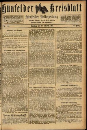 Ausgabe vom Samstag, den 13. Oktober 1923.