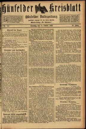 Ausgabe vom Samstag, den 13. Oktober 1923.
