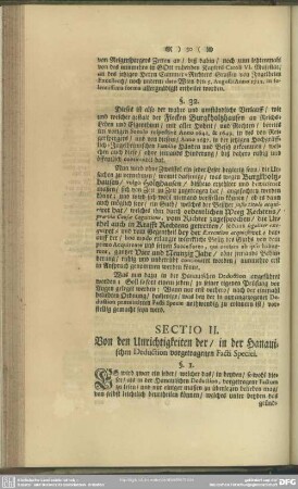 Sectio II. Von den Unrichtigkeiten der, in der Hanauischen Deduction vorgetragenen Facti Speciei