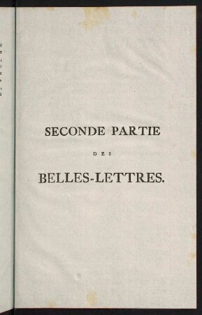 1-171, Seconde Partie des Belles-Lettres