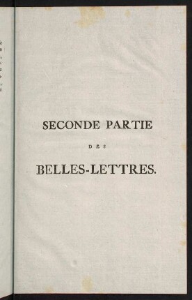 1-171, Seconde Partie des Belles-Lettres