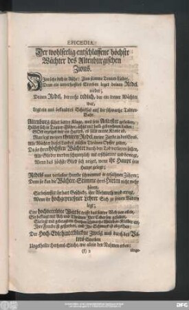 Der wohlseelig-entschlaffene höchste Wächter des Altenburgischen Zions.