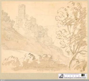 Die Burg zu Hundersingen vom Hirsch aus : 11. Juni 1816
