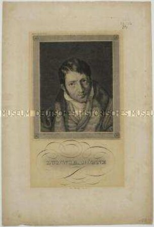 Brustbildnis des Journalisten und Kritikers Ludwig Börne nach einem Gemälde von M. D. Oppermann - Illustration aus Meyers Konversationslexikon