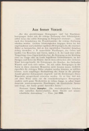 Aus ferner Vorzeit.