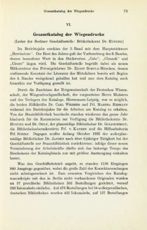 VI. Gesamtkatalog der Wiegendrucke