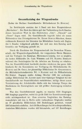 VI. Gesamtkatalog der Wiegendrucke