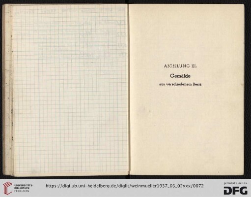 III Gemälde aus verschiedenem Besitz (Nr. 535-803)