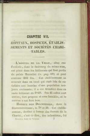 Chapitre VII. Hôpitaux, hospices, établissements et sociétés, charitables