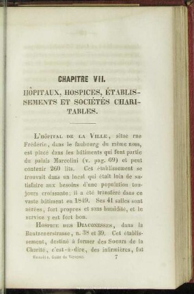 Chapitre VII. Hôpitaux, hospices, établissements et sociétés, charitables