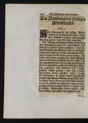 Die Handlung des Heiligen Abendmahls.
