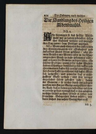 Die Handlung des Heiligen Abendmahls.