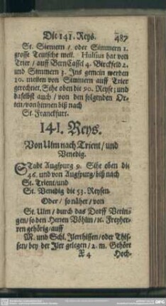 141. Reys. Von Ulm nach Trient, und Venedig