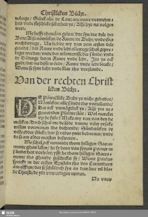 Van der rechten Christliken Bicht