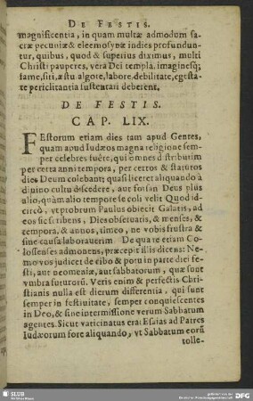 De Festis. Cap. LIX.