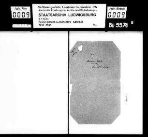 Kommunsachen: Rechnungssachen (Kassenreste), Oberamt Heilbronn