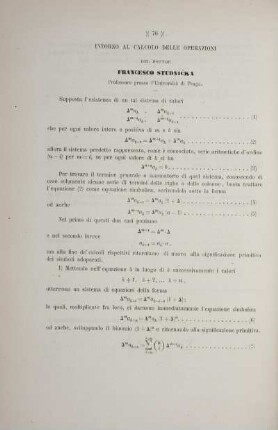 Intorno al calcolo delle operazioni.
