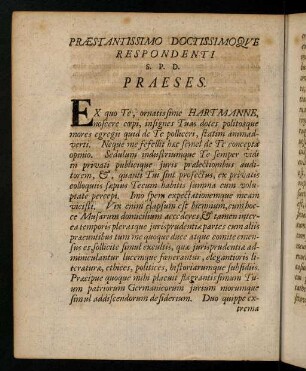 Praestantissimo Doctissimoque Respondenti