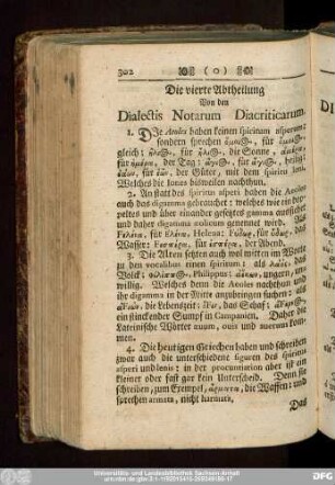Die vierte Abtheilung Von den Dialectis Notarum Diacriticarum.