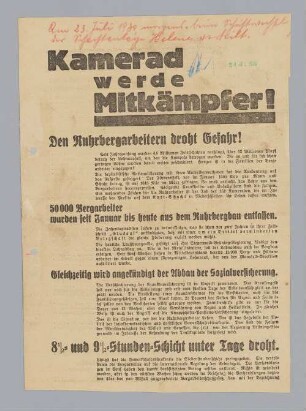 "Kamerad werde Mitkämpfer!"