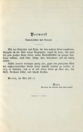 Vorwort, unterdrücktes des Autors