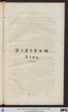 Bißthum Linz.