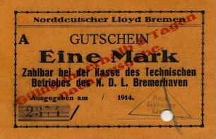 Gutschein - 1 Mark